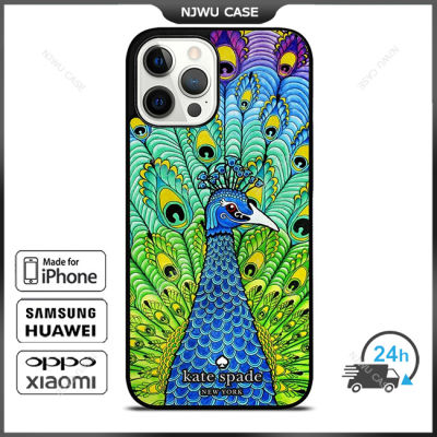 KateSpade Peacock Phone Case for iPhone 14 Pro Max / iPhone 13 Pro Max / iPhone 12 Pro Max / XS Max / Samsung Galaxy Note 10 Plus / S22 Ultra / S21 Plus Anti-fall Protective Case Cover