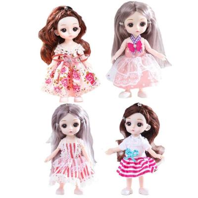 Anime BJD Doll 16cm BJD Doll With Clothes And Shoes Movable 12 Joints Princess Doll Dress Up Clothes Accessories Kids Childrens Girl Birthday Gift Toys workable