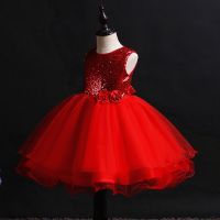 ZZOOI Hetiso Kids Sequined Dresses for Girls Christmas Children Clothing Princess Birthday Wedding Party Baby Girl Dress With Bow 10Y