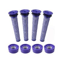 Vacuum Filter Kit for Dyson V7, V8 Animal and V8 Absolute Cordless Vacuum, 4 Post Filter, 4 Pre Filter, Replaces Part