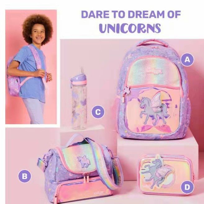 Smiggle Unicorn Lilac Suitcase on Wheels Bag - Sky Collection