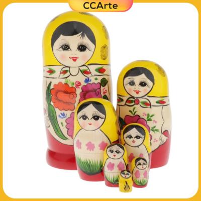 CCArte ชุดตุ๊กตาแม่ลูกดกไม้รัสเซีย7ชิ้นของขวัญงานฝีมือสำหรับเด็กผู้หญิง