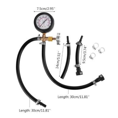 ★COME★Quick Connected Fuel Injection Pump Pressure Gauge Tester w Valve 0-100PSI 7BAR