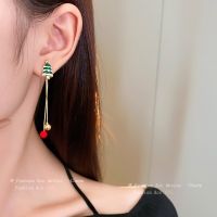 [COD] needle studded Claus tree tassel earrings autumn and winter temperament fashion niche high-end wholesale