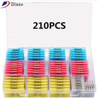 DISSO 210PCS กันน้ำกันน้ำได้ ขั้วต่อปลายท่อหด 26-10 AWG ฉนวนกันความร้อน ชุดขั้วต่อสายไฟ พร้อมกล่องเก็บของ เกรดทางทะเล ขั้วต่อไฟฟ้าแบบจีบ ยานยนต์สำหรับรถยนต์