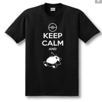 New Pokemon Snorlax Keep Calm And Carry On T Sleeping Short Sleeves Tshirt