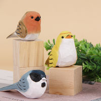 Handcrafted Wooden Birds Living Room Décor Wooden Bird Decorations Miniature Bird Figurines Office Desk Decorations