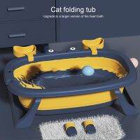 Barbaraa Foldable Pet Bath Tub Portable Washing Basin with Drain Hole for Puppy Cat Children