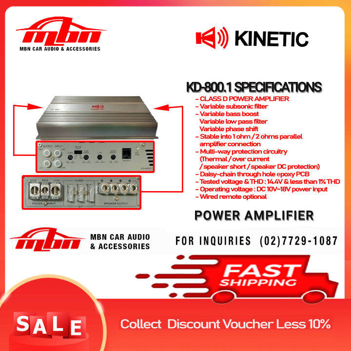 KINETIC KD-800.1, Mono Amplifier | Lazada PH