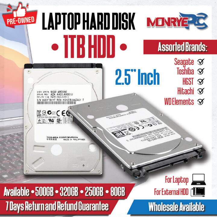 Laptop Hard Disk 2.5 Inch 100% Health Assorted Brands PRELOVED | Lazada PH