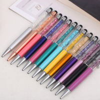 12 Pcs 2 In 1 Crystal Stylus Pen Ballpoint Pens Ballpen Crystal Touch Screen Pen Capacitive Screen Stationery Office Writing Pen