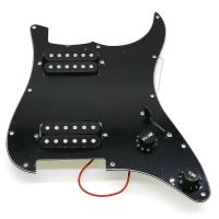 Loaded Strat St Electric Guitar Pickup With Ceramic Pickguard Dual Colis Humbucker Fit For Fender(BLACK)