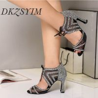 hot【DT】 DKZSYIM Shoes Latin Ballroom Soft Bottom Thin Heels 10CM