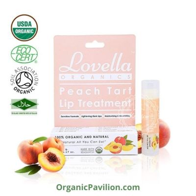 Lovella Organics พีช ทาร์ต ลิปทรีทเมนท์ Peach Tart Lip Treatment (5g)