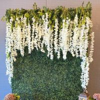 1P 115 cm Wisteria Artificial Flowers Vine Wedding Arch Decorations Home Wall Hanging Fake Plant Flower Rattan Wreath Craft