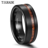 【HOT】✲☜☏ Tigrade Men with Wood Tungsten Carbide 8mm for Jewelry Dark Brand gothic aneis hombre