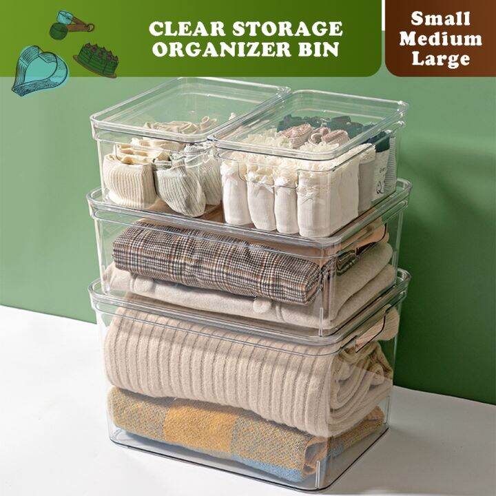 Xsential Clear Stackable Storage Bin Pantry Kitchen Organizer
