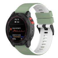 ✗ 22mm silikonowy pasek do zegarka dwukolorowa opaska z narzędziem kompatybilnym z Garmin Fenix 7/6/5/5 Plus