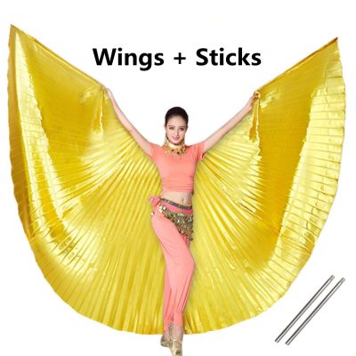 ◕☾ Belly Dance Isis Wings Belly Dancing Costume for Women Children Kids Stage Performance Wear Carnival Clothing Accessories Gold