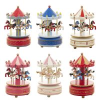 Wooden Carousel Music Box Sky City Classical Music Box Creative Birthday Friendship Love Gift Home Decor Valentine 39;s Day Gifts