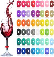 Wine Glass Charms Markers Silicone Drink Markers for Wine Glass Champagne Cocktails Martinis Glass Tag Identification Party Bar Bar Wine Tools