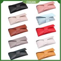 CHUAN สีทึบทึบ กระเป๋าใส่แว่นตา สี่เหลี่ยมมุมฉาก หนังนิ่มๆ กล่องป้องกันแว่นตา ง่ายๆ กล่องใส่แว่นกันแดด สำหรับผู้หญิง