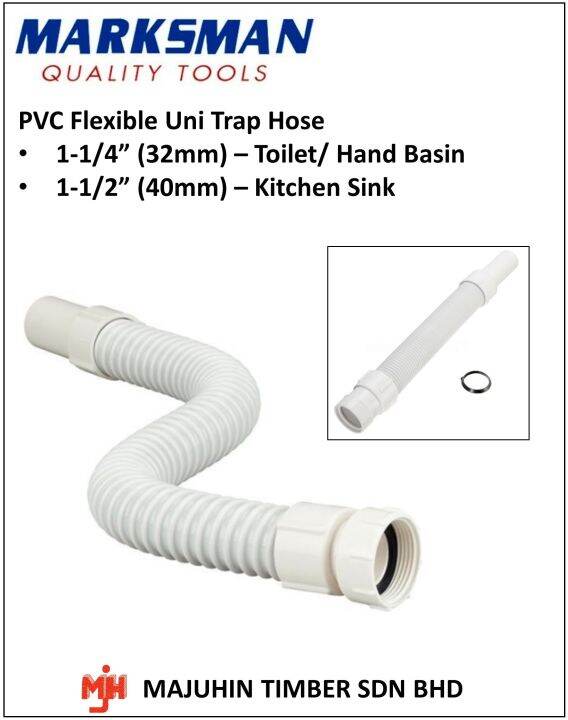 PVC Flexible Uni Trap Hose for Basin & Sink 1-1/4