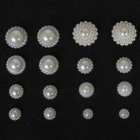 20-200Pcs Sun ดอกไม้แผงหลังเรียบ Cabochon เทียมพลาสติก ABS Pearl ลูกปัดแต่งผ้า