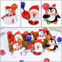 OKDEALS 50Pcs Snowman Santa Cartoons Kids Gifts Year Lollipop Cards Cake Pops Chocolate Sticks