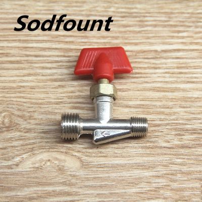 1pcs Red handle Double outer wire air pump switch gate valve air release valve pressure relief valve 1/8 quot; X 1/4 quot;