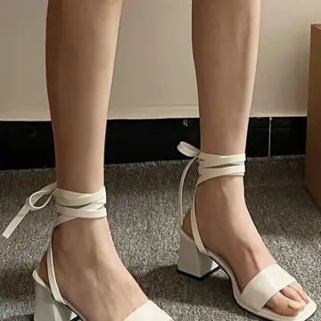 White on sale square heels