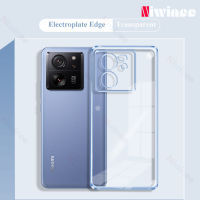 NIWINEE เคสมือถือชุบโลหะหรูหราสำหรับ Xiaomi 13T/13T Pro โปร่งใสนิ่ม TPU ใสฝาครอบโทรศัพท์ที่มีเลนส์เต็มเคสกันกระแทกขายดี