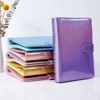 【LZ】▽▥▣  PU Leather Macaroon Glitter Color Binder Diário Agenda Planejador Papel Papelaria Escolar Apenas Capa A6 A5