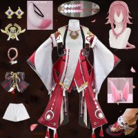 Genshin Impact Cosplay Yae Miko Guuji Yae Cosplay Costume With Headwear Full Set For Halloween Party Costumes