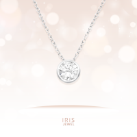 IRIS JEWEL สร้อยคอเงินแท้925 พร้อมจี้เพชรCZวงกลม  ( Silver Round Necklace with Cubic Zirconia )