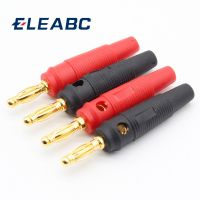 4pcs New 4mm Plugs pure copper Gold Plated Musical Speaker Cable Wire Pin Banana Plug Connectors Label Maker Tape