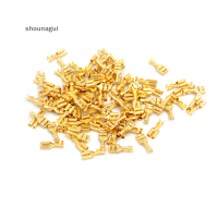 shounagui 100 pcs 4.8mm GOLD brass ลำโพงรถยนต์หญิง Spade Terminal Wire CONNECTOR