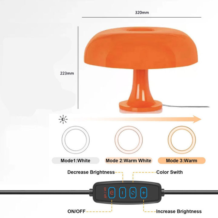 อิตาลีออกแบบ-led-เห็ดโคมไฟโรงแรมห้องนอนข้างเตียงห้องนั่งเล่นตกแต่งโคมไฟโคมไฟที่ทันสมัยเรียบง่ายโคมไฟตั้งโต๊ะ