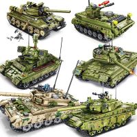 Military Panzer Tank T34 WW2 Army Vehicle Armored Car Building Blocks Soviet Tank Soldier Weapon Construction Toys For Kids Building Sets