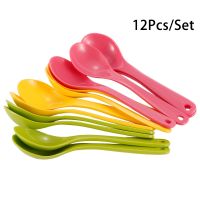 ☑♘☜ New Lovely 12 Pcs/lot Baby Toddler Feeding Spoon Safe Plastic Baby Training Eating Spoon Set Food High Quality Eating Training