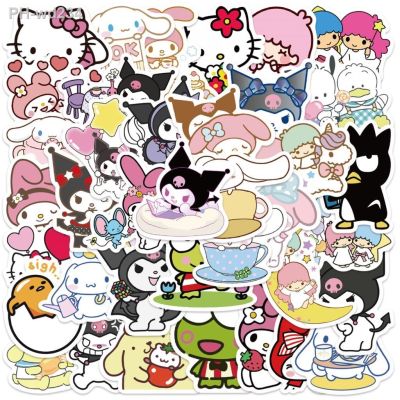 10/25/50pcs Sanrio Stickers Cute Cinnamoroll Kuromi My Melody Sticker For Laptop Girls Sanrio My Melody Anime Stickers Kids Toys