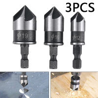 3Pcs เจาะ Bit Hex Countersink Boring สำหรับเครื่องมืออุปกรณ์เสริม Quick Change เจาะ Bit ชุดเครื่องมือสำหรับ Woods Metal