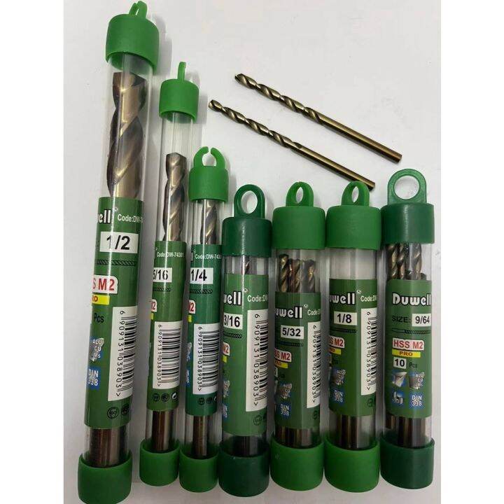 Duwell HSS Stainless Steel Drill Bit 1/4 to 7/64 inch" metal bakal