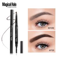 Magical Halo Eyebrow Pencil Double Head Ultra Slim Triangle Precise Brow Pen Definer Long Lasting Waterproof Smudge Brow Pencil