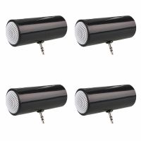 4X 3.5mm Jack Stereo Mini Speaker MP3 Music Player Speaker Amplifier Loudspeaker for Mobile Phone Tablet PC-Black