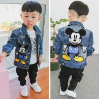 Disney Mickey Mouse Cartoon Baby Boys Jacket Children Fashion Japanese Korean style Cowboy Outerwear &amp; Coats Kids Clothes