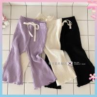 COD hjzfk0 Korean childrens clothing 2022 summer new girls casual pants medium and large children elastic cotton wooden ear micro horn cropped pants