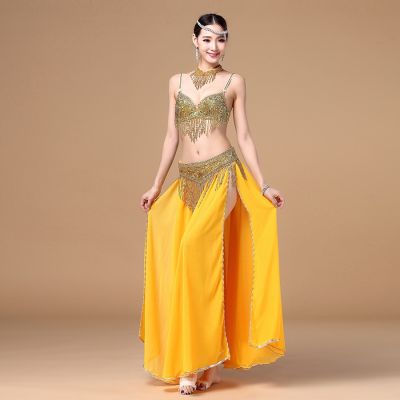 hot【DT】 2019 Belly Clothing 3pcs Outfit Costume Beads  Skirt Costumes Set