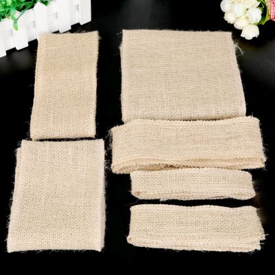Width 2.5-15CM 5M Natural Jute Hessian Burlap Ribbons For DIY Wedding Party Chair Bands Vintage Home Decorations