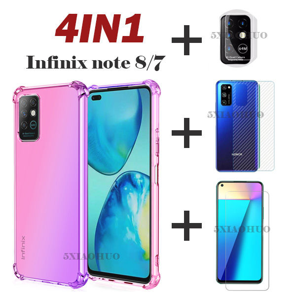 4in1-สำหรับ-infinix-note-8เคสโทรศัพท์-infinix-note-7สี่มุม-สีกันน้ำโทรศัพท์มือถือเคสโทรศัพท์-กระจกเทมเปอร์ฟิล์ม-ฟิล์มด้านหลัง